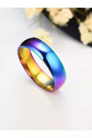 Yellow Chimes Men Multicoloured 316 Stainless Steel Finger Ring