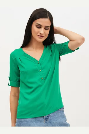 Harpa Women Green Solid Top