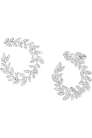 Anayra Jewellery White Circular Hoop Earrings