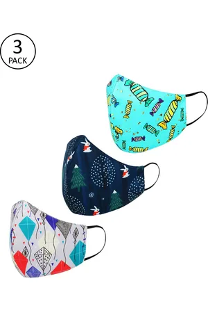 Tossido Kids Pack Of 3 Printed 3-Ply Reusable Cloth Masks