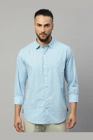 Rodamo Men Blue Slim Fit Printed Casual Shirt