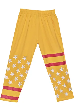 Sweet Angel Boys Yellow Printed Stripe Straight-Fit Track Pants