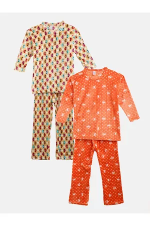 MANZON Kids Pack of 2 Velvet T-shirt with Pyjamas