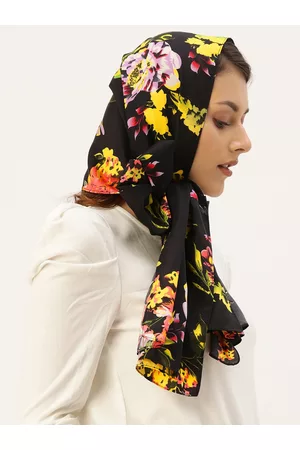 DressBerry Women Black & Multicoloured Printed Scarf