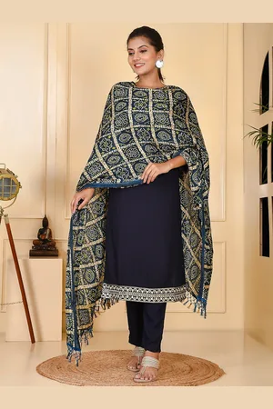 Kesarya Violet & Gold-Toned Checked Tie and Dye Dupatta