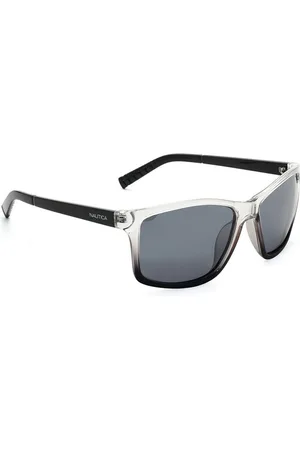 Nautica Men Grey Lens & White Square Sunglasses with Polarised and UV Protected Lens