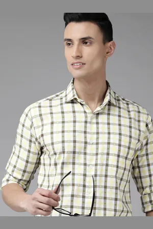 Park Avenue Men Brown Slim Fit Tartan Checks Checked Casual Shirt