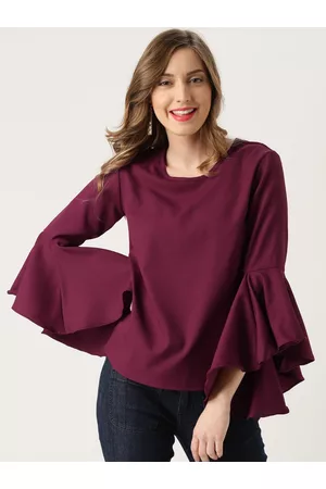 marie claire Women Burgundy Solid Top