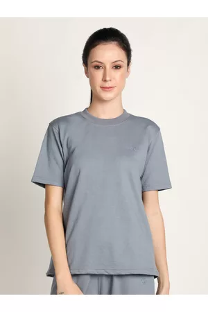 CHKOKKO Women Grey Outdoor T-shirt