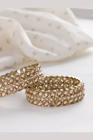 YouBella Set of 2 Gold-Plated Stone-Studded Bangles