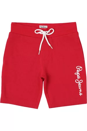 Pepe Jeans Boys Red Typography Printed Shorts