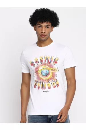 Wrangler Men White Sports Printed T-shirt