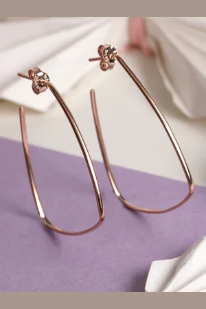CLARA Rose Gold-Plated & Silver Contemporary Drop Earrings