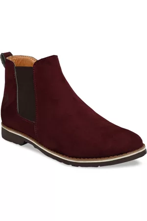 Roadster Men Maroon Solid Chelsea Boots