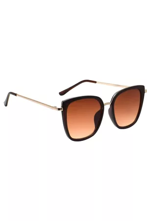 Peter Jones Eyewear Women Brown Lens & Brown Cateye Sunglasses RD018BW