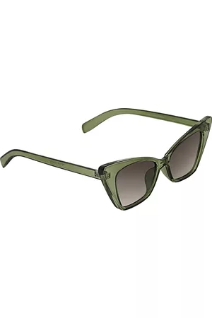 Peter Jones Eyewear Unisex Grey Lens & Green Cateye Sunglasses 13024TGR