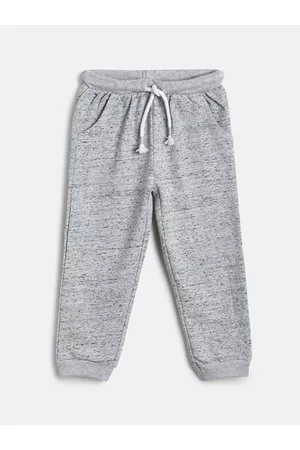 MINI KLUB Infants Boys Grey Melange textured Pure Cotton Joggers
