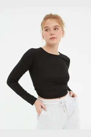 Trendyol Women Black Styled Back Crop Top