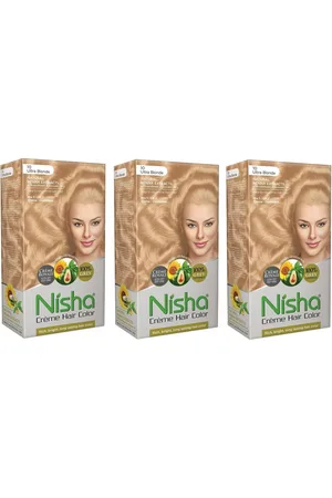 Nisha Unisex Gold Pack of 3 Creme Hair Color 150gm each- Ultra Blonde