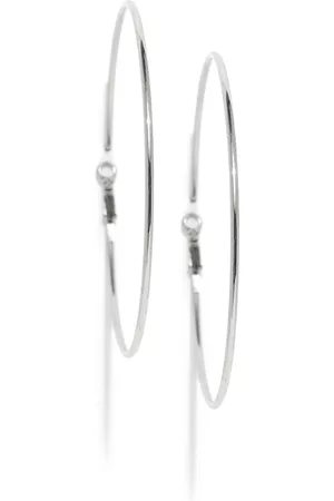 Accessorize London Women Silver Large Simple Hoop Earring
