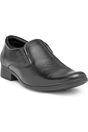 Red Chief Men Black Leather Semiformal Slip-Ons