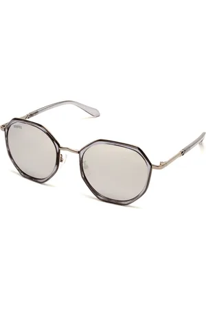 Roadies Unisex Clear Lens & Silver-Toned Oversized Sunglasses with UV Protected Lens