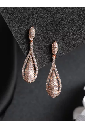 Priyaasi Contemporary Gold-Plated Drop Earrings