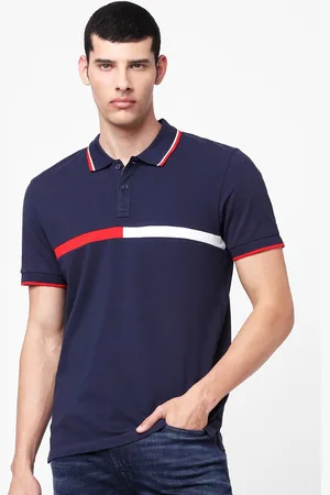 Celio Men Navy Blue Polo Collar T-shirt