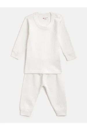 BodyCare Kids Anti-Bacterial White Ribbed Thermal Set