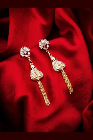Aadita Gold-Toned Geometric Drop Earrings