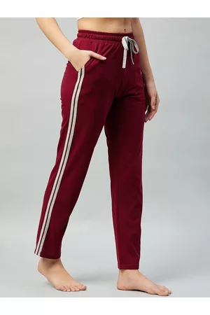 Blinkin Women Maroon Cotton Track Pants