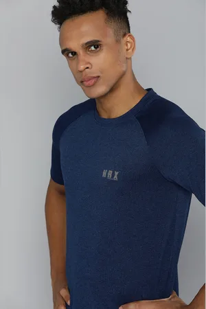 HRX Men Navy Blue Running T-shirt