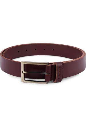 BELWABA Men Burgundy Leather Formal Belt