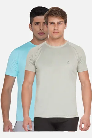 Armisto Men Sea Green & Blue Set Of 2 Dri-FIT Training or Gym T-shirt