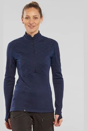 DECATHLON Women Blue High Neck T-shirt