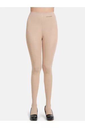 Next2Skin Women Beige Solid Pantyhose Stockings