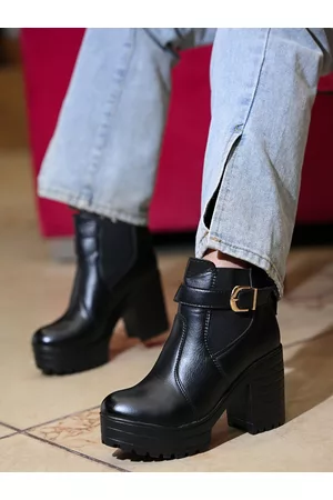 Shoetopia Women Black Solid Boots