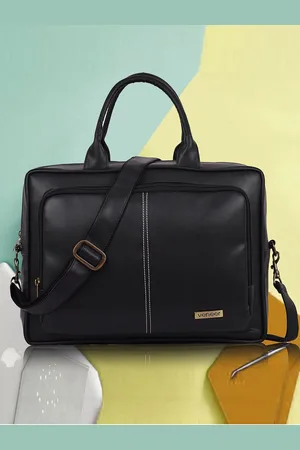 Veneer Unisex Black Laptop Messenger Bag