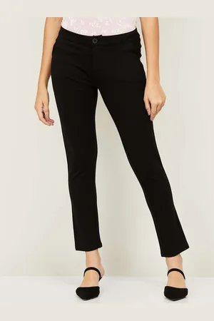 Xpose Women Black Comfort Skinny Fit High-Rise Trousers