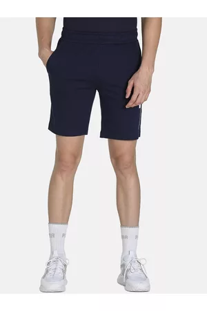 PUMA Men Blue 19 Forty Eight Graphic Printed Cotton Sports Shorts