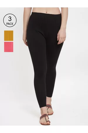 GRACIT Women Pack Of 3 Solid Ankle-Length Leggings