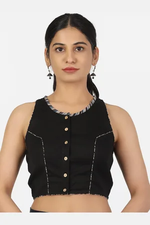 Llajja Women Black Non Padded Saree Blouse