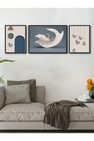 Art Set of 3 Pendulam Abstract Canvas Paintings