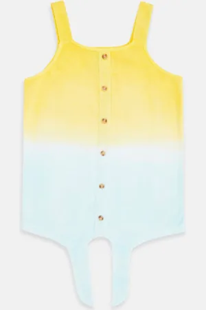 Pantaloons Girls Yellow Tie and Dye Top