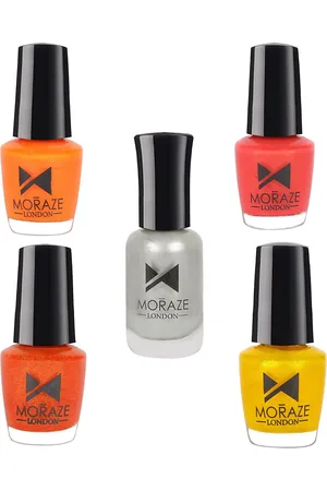 Moraze Pack of 4 Glossy Nail Polish 20 ML 5 ML Each & Silver Nail Polish 8 ML