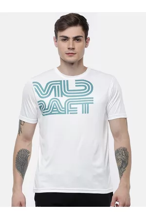 Wildcraft Men White & Green Typography Printed T-shirt