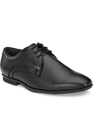 Hitz Men Black Textured Formal Derbys
