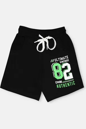Chimprala Boys Black Conversational Printed Outdoor Antimicrobial Technology Shorts