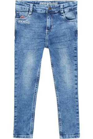 UNDER FOURTEEN ONLY Girls Blue Skinny Fit Heavy Fade Jeans