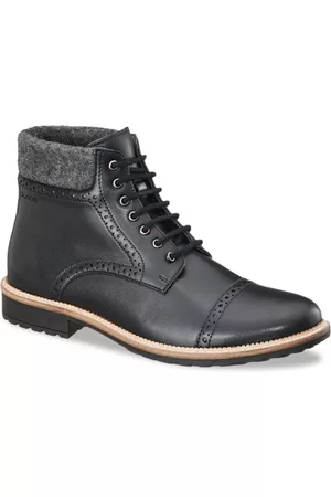 Duke Men Black Perforations Flat Boots